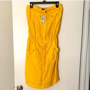 NWT Ashley Stewart Strapless Linen Dress with Pockets Size 12